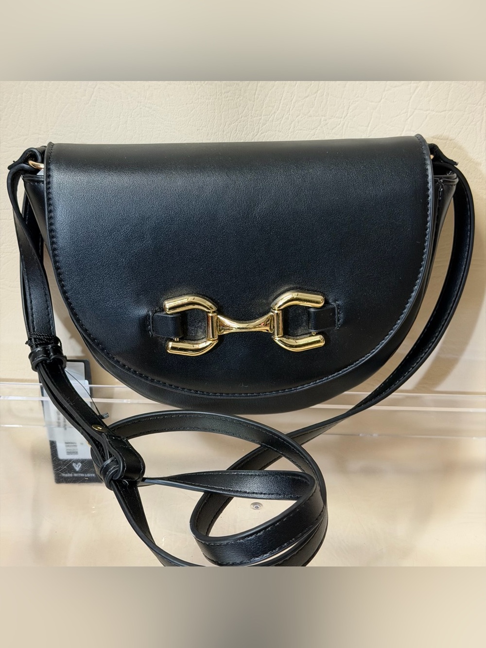 Lulus Cassia Black Horsebit Crossbody Bag